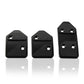 Set of 3 black aluminum pedal covers, textured surface, matching mounting holes
