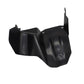Motorcycle rear hugger fender, black molded plastic wheel cover with side fins