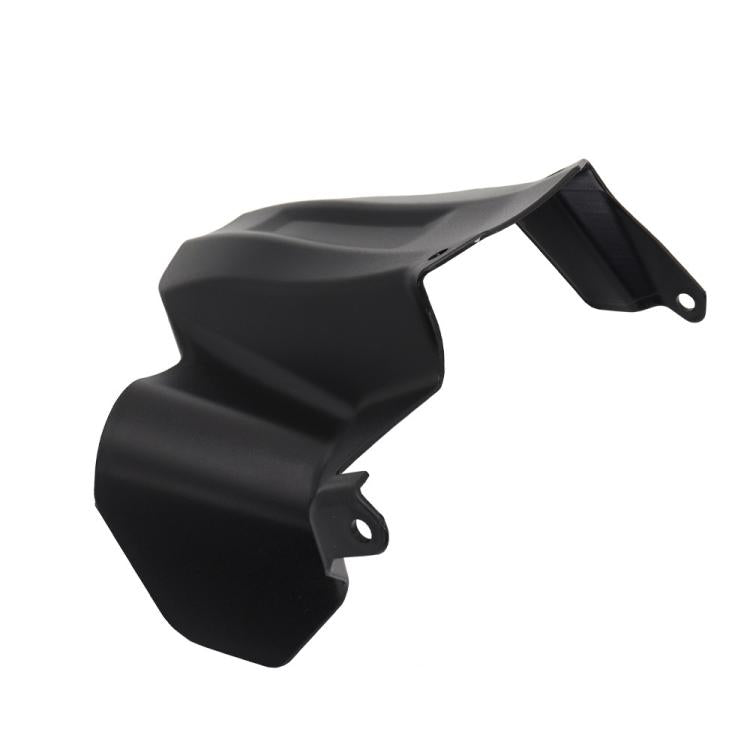Motorcycle rear hugger fender, black molded wheel guard with bracket mounting holes