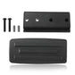 Extended brake foot rest pedal with mounting holes and screws, black rubber.