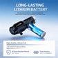 Wireless car washer gun with blue lithium battery pack design detail