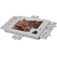 Light grey felt puzzle board with colorful scene insert and 6 sliding sorting drawer panels