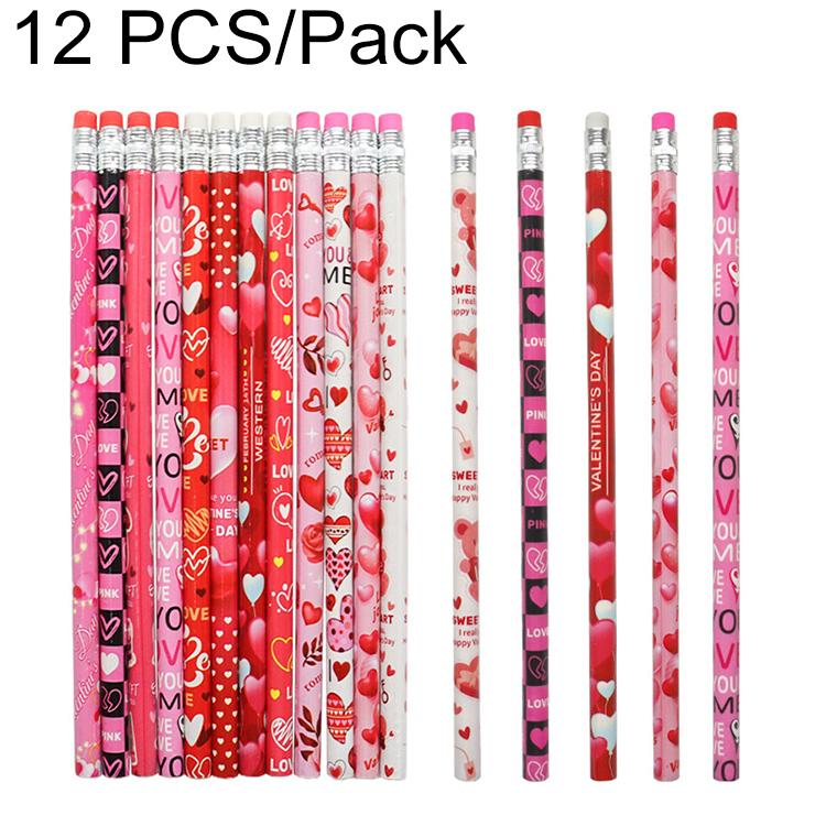 12 PCS/Pack Holiday Themed Writing Pencil with Eraser