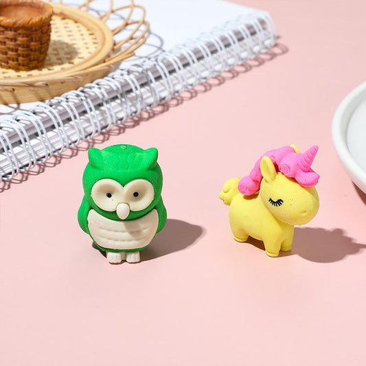 5 PCS/Pack Cute Cartoon Creative 3D No-Residue Eraser, Random Color Delivery