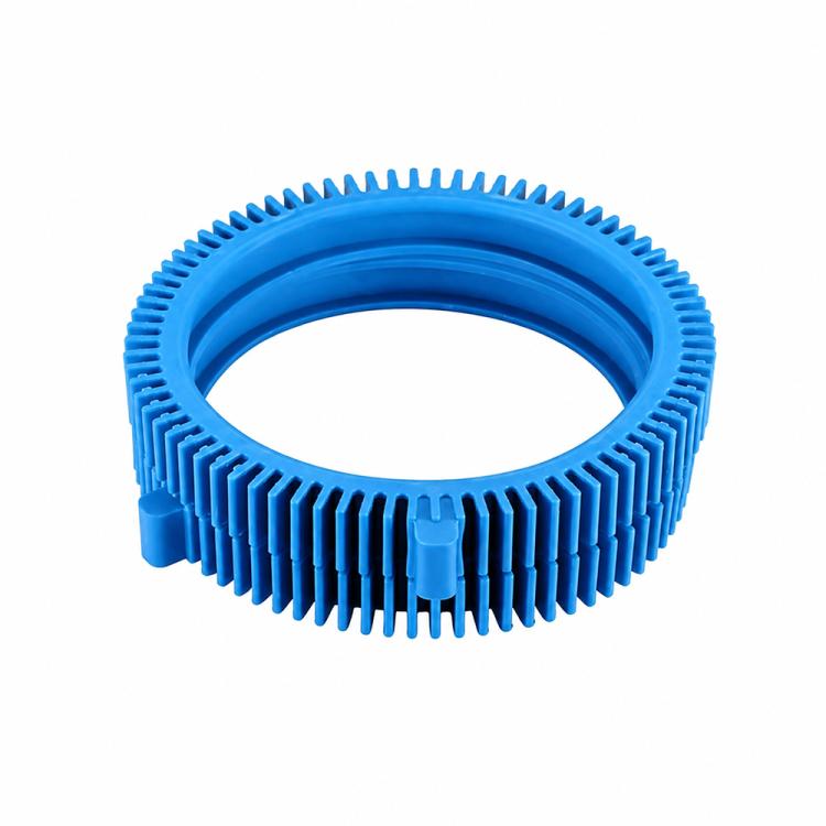 Blue replacement tire belt ring with evenly spaced gear teeth