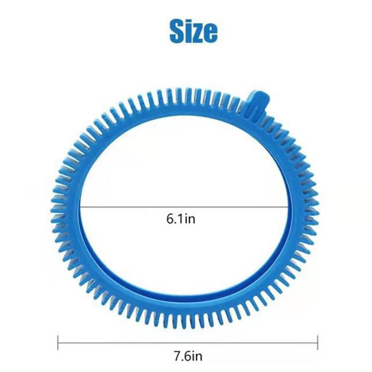 Blue tire belt ring size: 7.6 in outer diameter, 6.1 in inner diameter