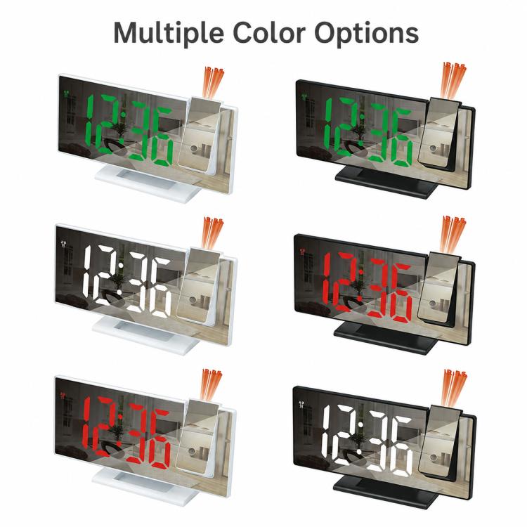 DS-3618LP LED Mirror Projection Electronic Clock Multifunctional Large Display Digital Alarm Clock