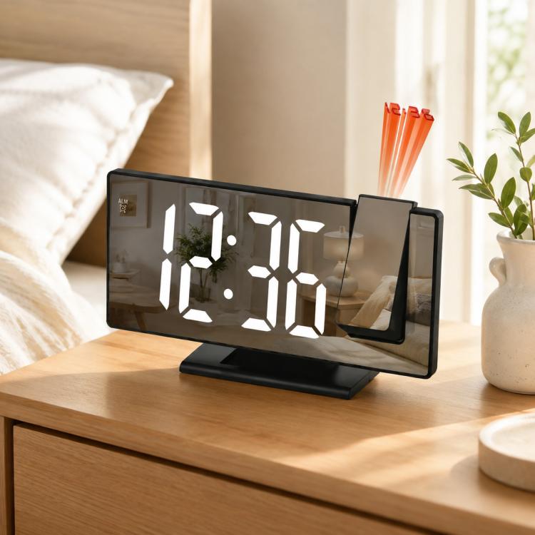 DS-3618LP LED Mirror Projection Electronic Clock Multifunctional Large Display Digital Alarm Clock