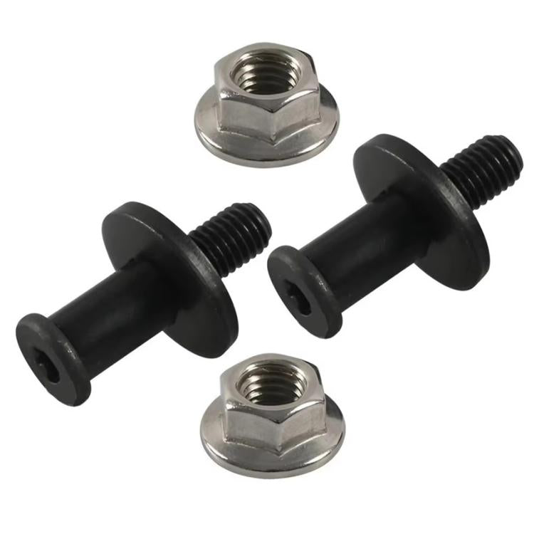Tailgate lock bolt set with black bolts and hex nuts, shown on white background