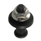Tailgate lock bolt with black base bushing and silver hex head