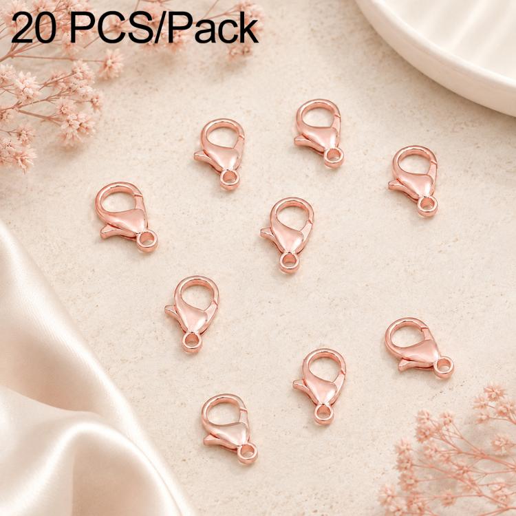 20-pack rose-gold lobster clasp spring connectors, small DIY jewelry closures