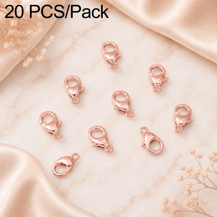 20-pack rose-gold lobster clasp spring connectors for bracelet and necklace DIY