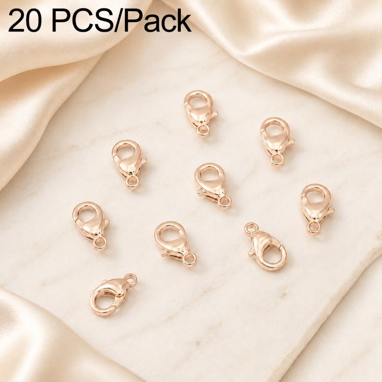 20-pack champagne-gold lobster clasp spring connectors for necklace bracelets