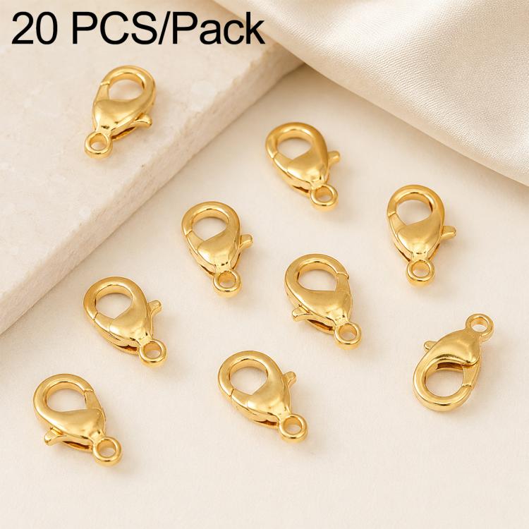 Gold-plated lobster clasp closures with spring loops, 20-piece set view