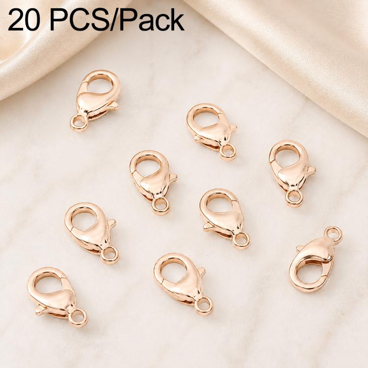 20-pack rose-gold lobster clasp spring connectors with hinged clasp hooks