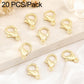 Gold-plated lobster clasp hook closures for bracelets, 20-piece set on light surface