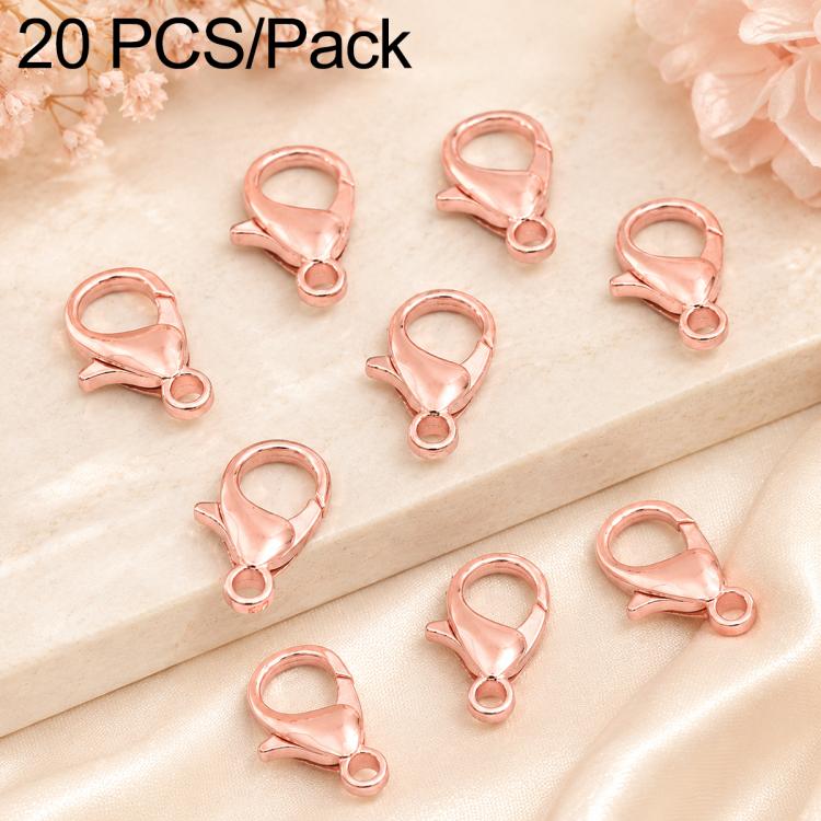 20-pack rose-gold lobster clasp spring connectors for attaching jewelry chains