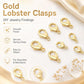 Gold plated lobster clasp spring buckle for DIY jewelry, small connector with ring loop