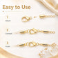 Gold plated lobster clasp spring buckle, easy attach and connect tool-style connector