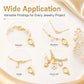 Gold plated lobster clasp spring buckles for jewelry projects, shown with bracelet and necklace