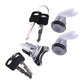 Lock cylinder set with two keys and metal inserts, chrome finish and black housing