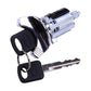 Ignition lock cylinder with two keys, chrome housing and black key set