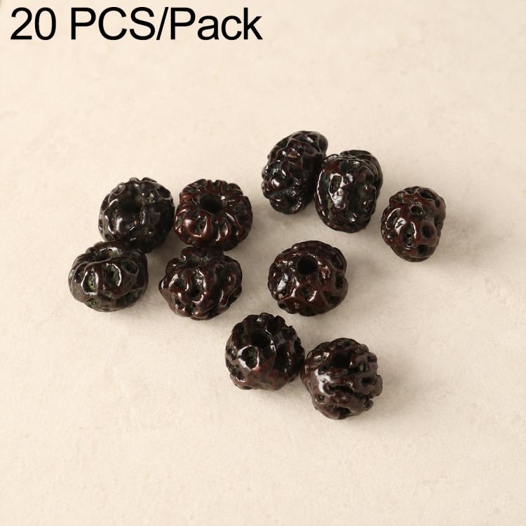 Dark brown/black textured round beads with small holes for DIY jewelry making