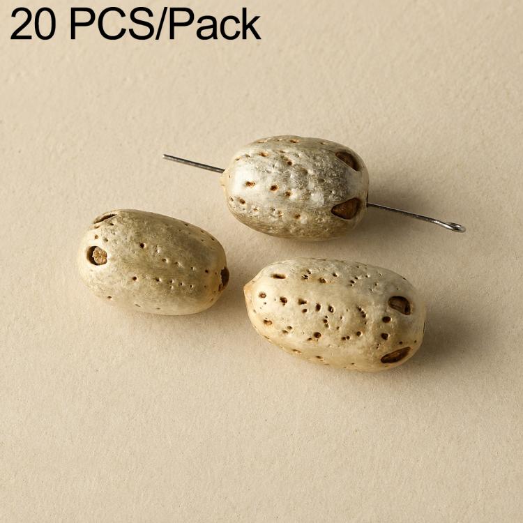 Light cream speckled round seed beads with drilled holes on a pin for DIY bracelets