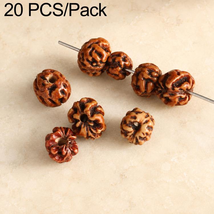 Carved brown seed beads with vertical holes, for DIY bracelet making.