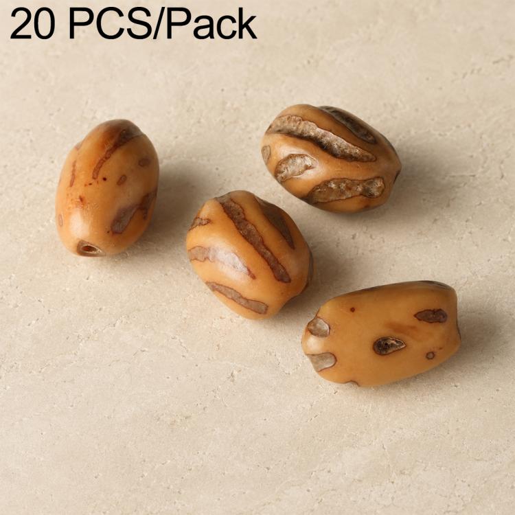 Natural amber oval seed beads with small holes, set of round and oval pieces