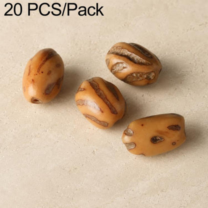 Natural amber oval seed beads with small holes, set of round and oval pieces