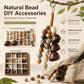 Natural bead DIY charm set with mixed seed beads and coconut shell bell pieces