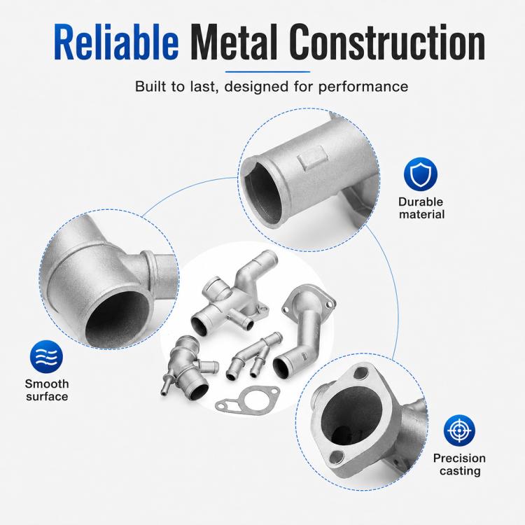 Silver metal coolant hose connector kit with smooth surfaces and durable construction