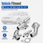 Silver coolant hose connector kit with flange elbow, outlet connector, tubes and gasket
