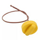 Engine oil dipstick with yellow cap, brown cord and probe tip