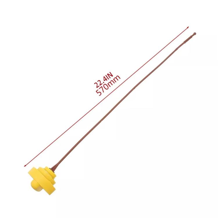 Engine oil dipstick with yellow end and brown wire, 24.4 in (570mm)