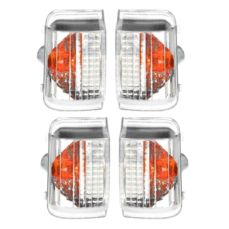 Set of four turn signal lights with clear housings and orange reflector LED arrays