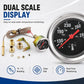 Dual scale water temperature gauge with silver bezel, black dial, and red temperature needle.