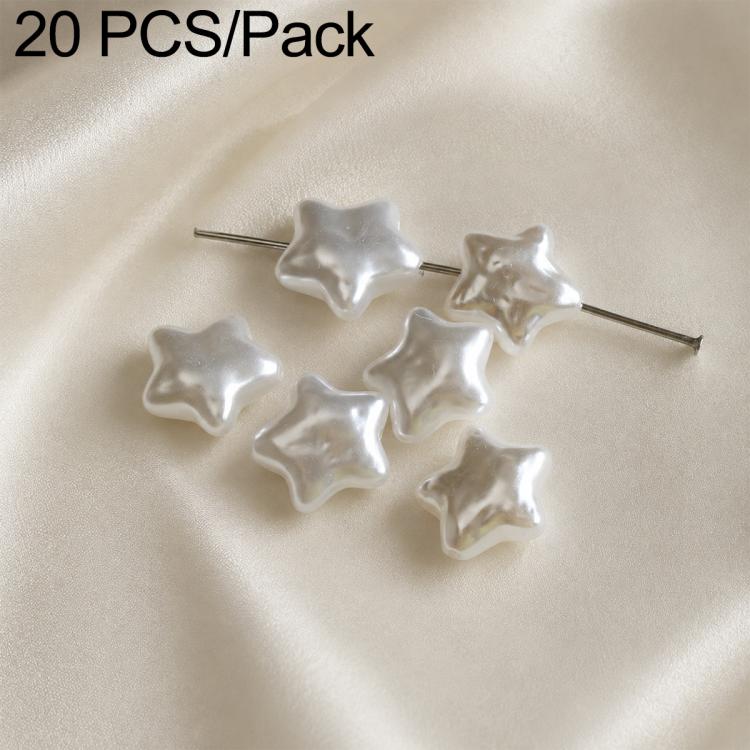Glossy white star faux pearl beads with metal pins for DIY phone strap