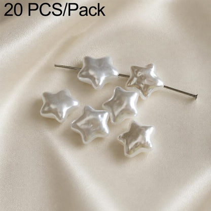 Glossy white star faux pearl beads with metal pins for DIY phone strap