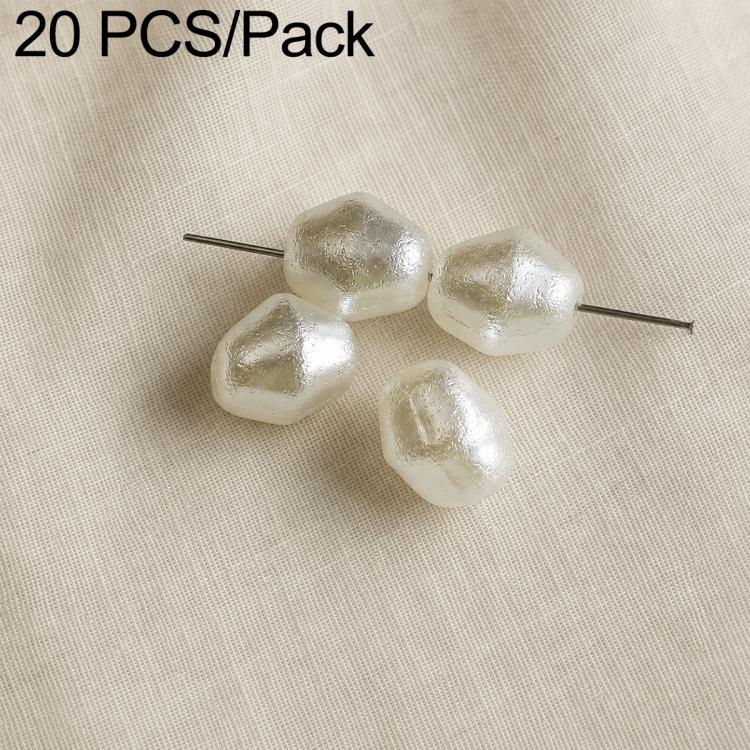 Irregular cream and silver faux pearl beads with metal pin stems