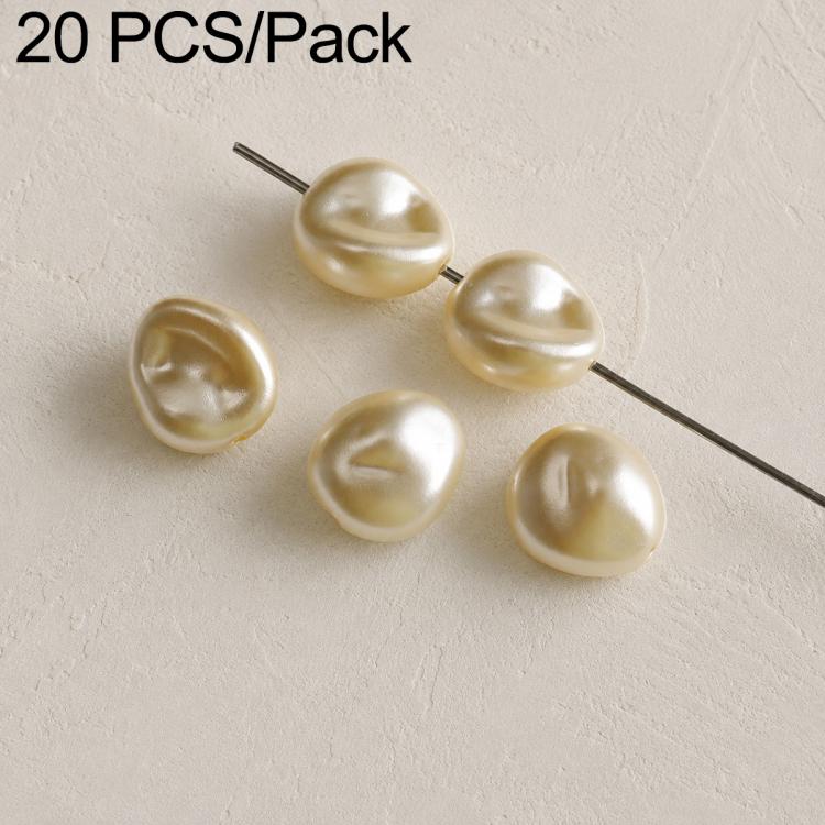 Cream round faux pearl beads with center shine on metal pin stems