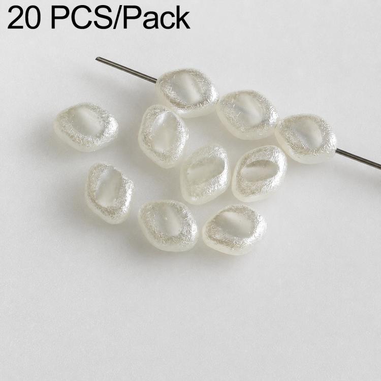 White irregular faux pearl beads with metal pin stems for DIY accessories