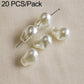 Set of glossy white faux pearl beads, irregular teardrop/heart shapes on pins