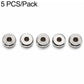 Metal round spacer beads with center hole, 5-pack, flat front ring design
