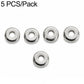 Silver-tone round spacer beads with center hole, 5-pack, one bead separated
