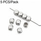 Silver-tone faceted spacer beads with center hole, 5-pack, loose and on pin