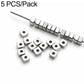 Stainless steel square spacer beads with center holes for DIY phone strap, silver