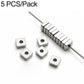 Stainless steel cube spacer beads with center holes and spacer rod, silver