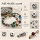 Metallic spacer beads for bracelets and necklaces, polished silver accents and ring beads